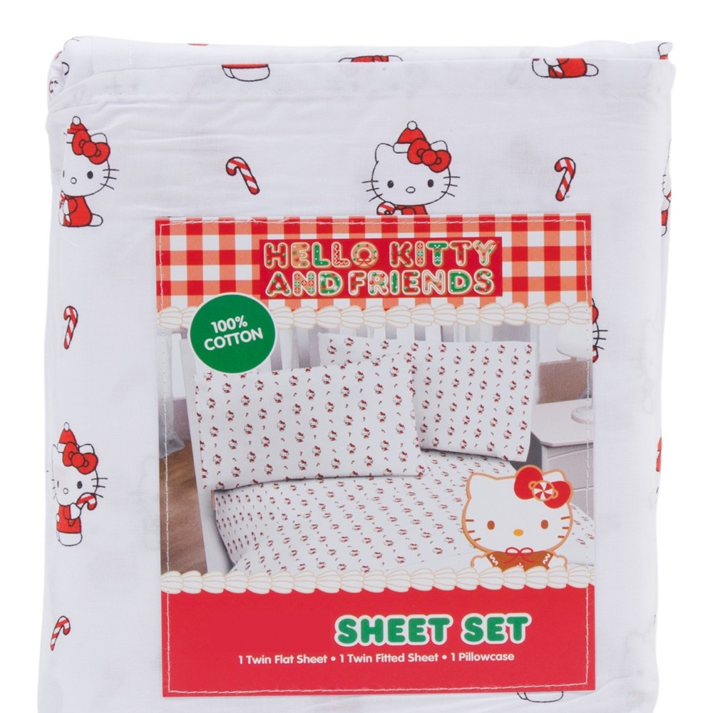 Hello Kitty Red and White Sheet Set Bedding
